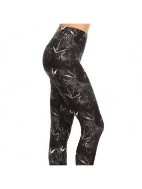 LEGGINGS DEPOT Bamboo Print Full length Leggings Size 18 NWT
